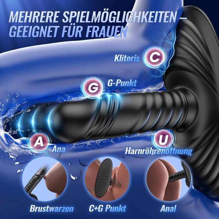 Анальний вібратор-масажер з силікону з 9 режимів вібрації та стимуляції простати, анусу та вагіни. Іграшка для дорослих для чоловіків та жінок