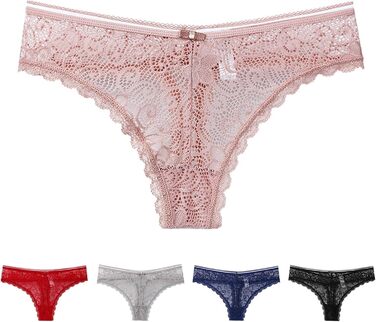 Сексуальні жіночі труси-танга з мереживом, 3 шт./набір, низька талія, безшовні G-стрінги, червоний колір, розмір XL