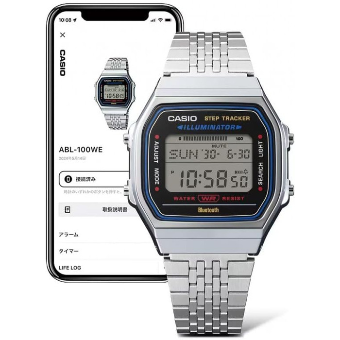 Наручний годинник Casio Vintage Iconic ABL-100WE-1AEF унісекс, сріблястий