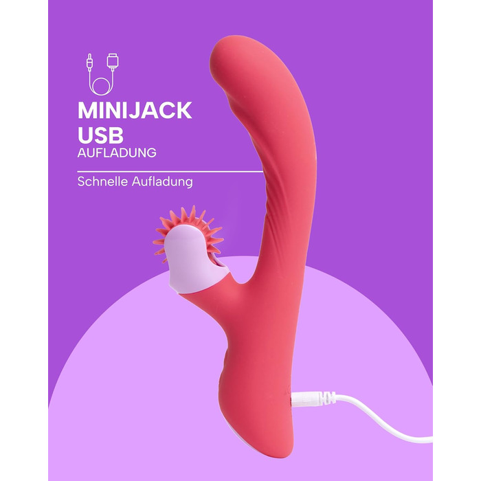 Вібратор для жінок MySecretCase Rabbit 21 см з насадками для клітора та G-точки, 9 режимів вібрації, секс-іграшка для пар