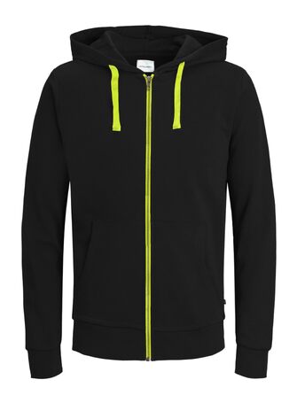Чоловіча толстовка-худі на блискавці Jack & Jones Jjeholmen Noos, чорна (Reg Fit, XXL)