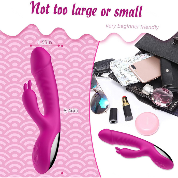 Вібратор G-Punkt Klassischer Rabbit з нагріванням, 10 режимів, тихий дildo для жінок (рожевий)