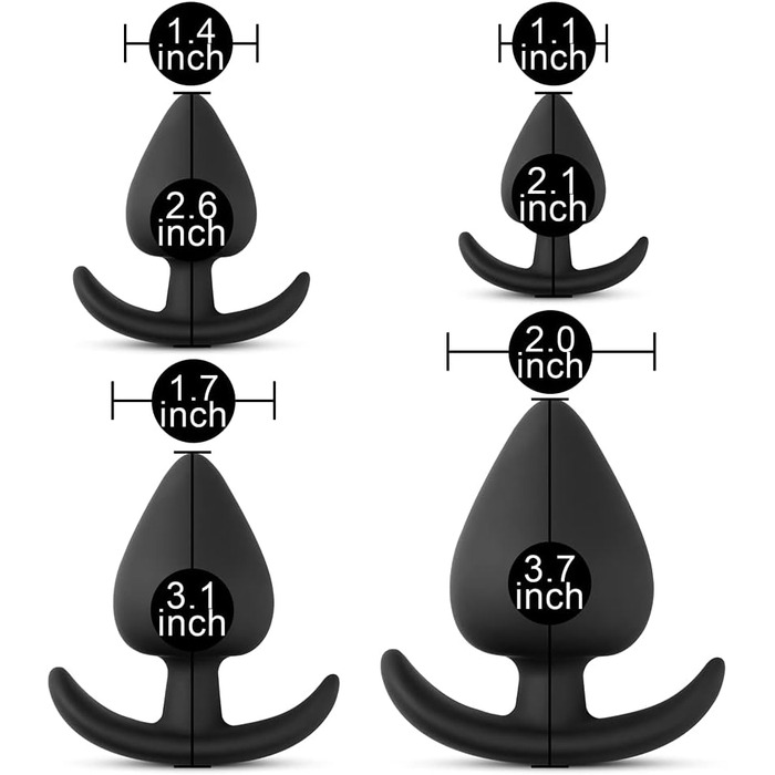 Анальний плаг BeHorny з високоякісного силікону, 4-частинний набір