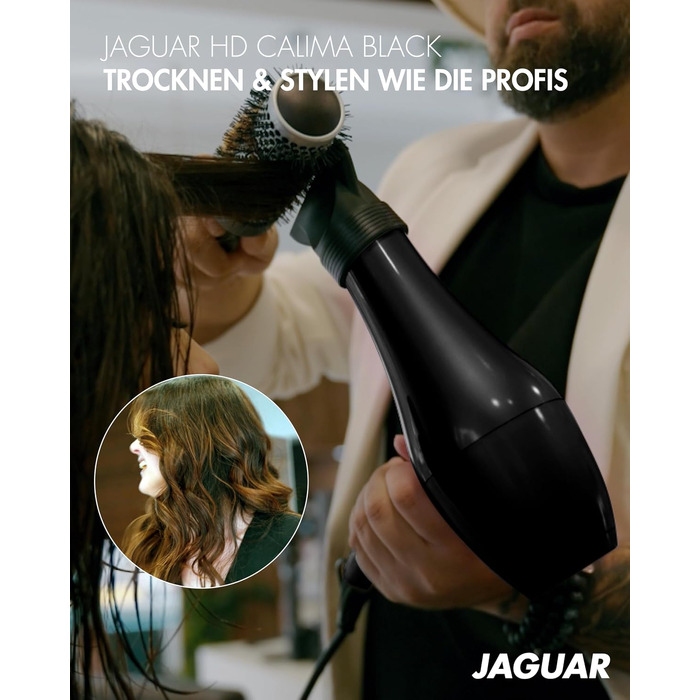 Професійний фен для волосся JAGUAR HD CALIMA Black — потужний стайлер з кнопкою холодного обдуву та регулюванням температури та швидкості, чорний