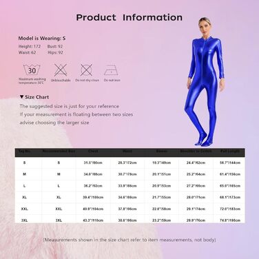 Жіночий комбінезон з довгим рукавом на блискавці, колір блакитний, розмір 3XL