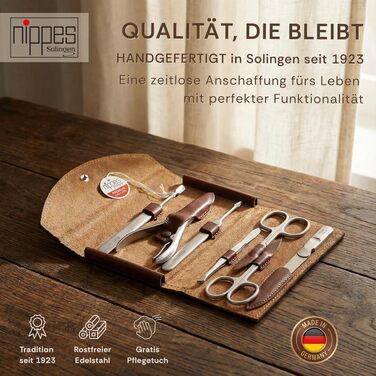 Манікюрний набір Nippes Solingen Classic, 7 предметів, нержавіюча сталь, у шкіряному чохлі