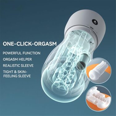 Масажер для чоловіків з нагріванням, 4 режими всмоктування, 10 вібрацій, чорний