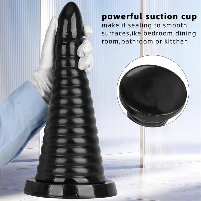 Анальний плагін Dick Uper Groß Konich: великий дилдо для стимуляції G-точки, чорний (L)