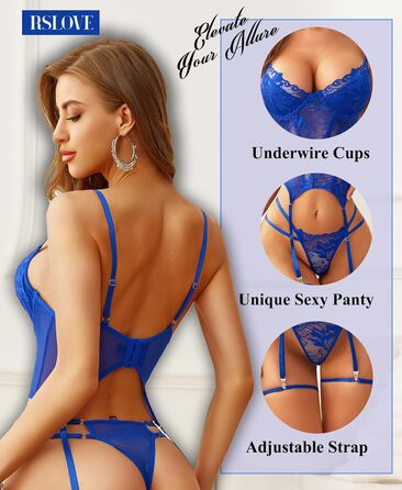 Комплект жіночої білизни RSLOVE (4 шт.) S, блакитний