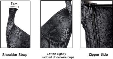 Жіночий готичний корсет-топ Kimring з жакардової тканини, чорний