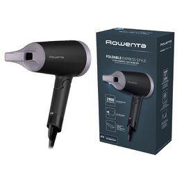 Фен для волосся Rowenta Express Style CV1801, 1900 Вт, з концентратором та режимом холодного повітря, чорний/фіолетовий