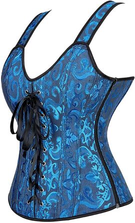 Корсет для фігури Grebrafan з підтримкою грудей, чорно-синій, розмір 28-30