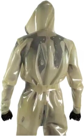 Комбінезон DDINGHOONQPODFR з латексу, прозорий, з блискавкою спереду, XL