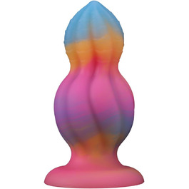 Яскравий світлодіодний анальний секс-іграшка HXLXW з сильним присоском, силікон, для дорослих, G-spot, простата, чоловіки, жінки, пари (L)