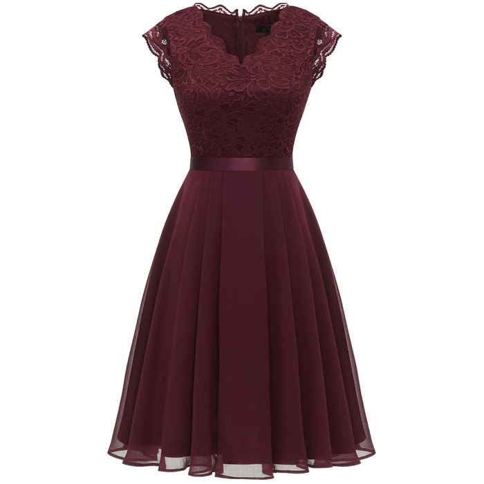 Сукня коктейльна Dressystar жіноча бордового кольору, довжина міні, для вечірки та весілля