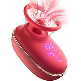 Вібратор для жінок, секс-іграшка для пар: кліторальний масажер з знімною чашкою, набір вібраторів для жінок з 3 насадками, 9 режимів та вібрацією. Червоний колір.