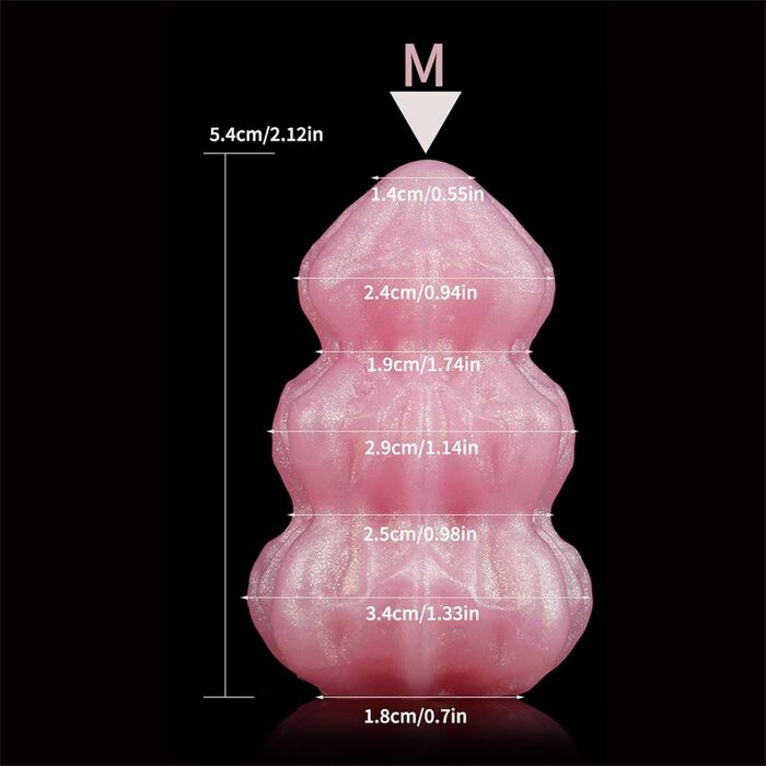 Анальні кульки з рідкого силікону Soarvlorfy (3 шт.) - стимулятори G-точки та простати, рожеві, M