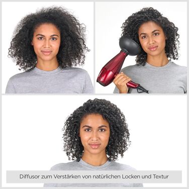 Професійний фен BaByliss Pro Digital 6001DE з дифузором, іонна технологія, 2200 Вт, 3 рівні температури та 4 режими потоку повітря, червоний