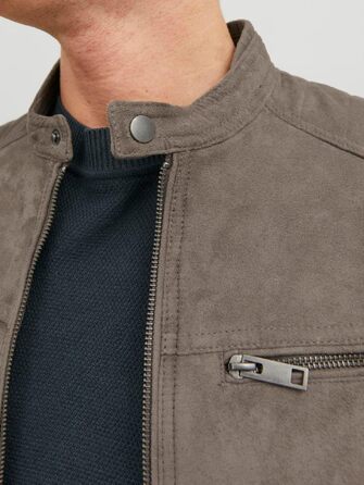 Чоловіча куртка-бомбер Jack & Jones Mae з еко-замші, колір Falcon