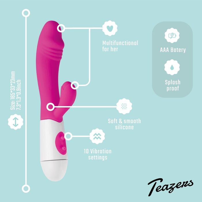 Реалістичний вібратор-кролик Teazers Rabbit Vibrator — рожевий