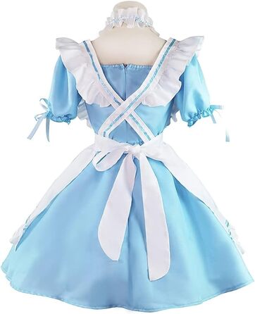 Костюм горничної в стилі аніме: костюм горничної, косплей, костюм на Хелловін, блакитний колір, розмір L
