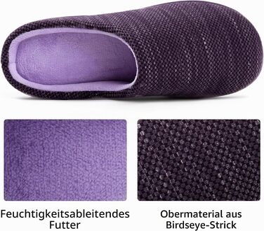 Жіночі домашні капці RockDove з ефектом пам'яті Memory Foam, в'язані (Birdseye Knit), фіолетові, розмір 42/43 EU