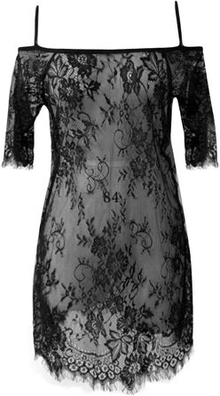 Жіночий сексуальний комплект білизни Babydoll з мереживом, бюстгальтер Push Up, мереживна нічна сорочка, комплект XXL, чорний (A3-3XL)