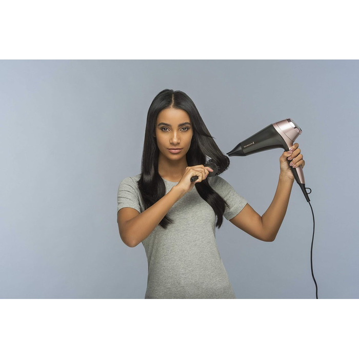 Фен для волосся Remington Curl & Straight D5707 з іонізацією, 2200 Вт, набір для стайлінгу (дифузор, конічна насадка, кругла щітка 45 мм)