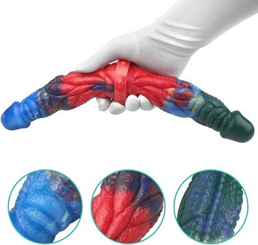 SXOVO Doppeldildo з сильною мускулатурою - великий, м'який, подвійний дилда для масажу G-точки та стимуляції простати. Іграшка для дорослих для жінок, чоловіків та пар.