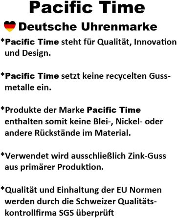 Аналоговий кварцовий годинник для медсестер Pacific Time з тахіметром та підсвіткою (Зелений Glow), модель 20655