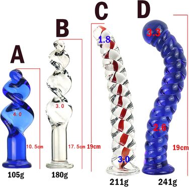 Набір анальних пробок зі скла ScreaAss 4 Stile: комплект з 4 анальних пробок, кристалічне скло, G-точка, масажер простати, для жінок та чоловіків