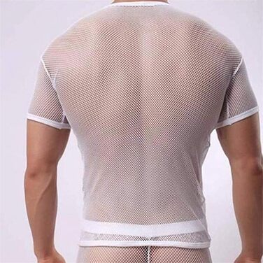 Чоловіча літня футболка з сіткою - прозора спортивна футболка для чоловіків, чорна (L)