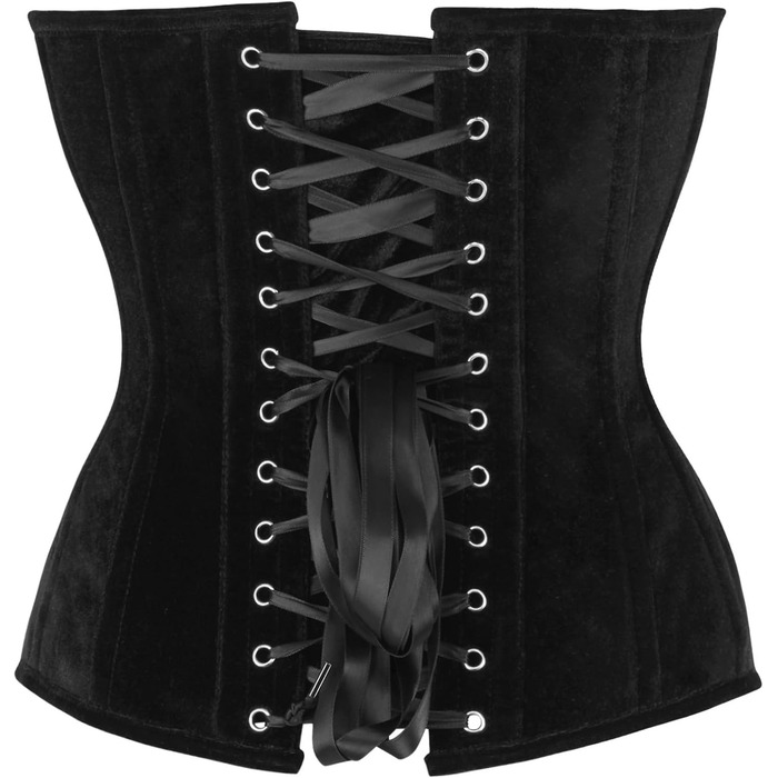 Корсет Daisy Corsets з м'якими ребрами, чорний велюр, лінія декольте, Overbust, 5X