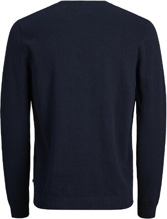 Чоловічий в'язаний светр Jack & Jones однотонний, темно-синій (Navy Blazer), розмір XL