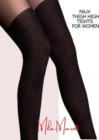 Чорні мереживні панчохи Milamurti з силіконовою стрічкою, висока посадка, XL