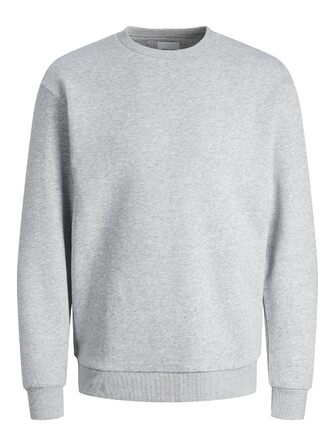 Чоловічий світшот JACK & JONES однотонний, світло-сірий меланж, розмір M