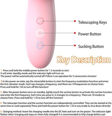 Вібратор Кролик для жінок: стимулятор клітора та G-точки, силікон, 10 режимів, телескопічна функція, рожевий