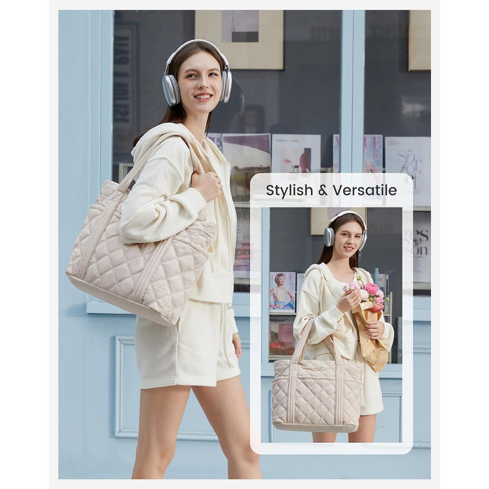 Жіноча сумка-шопер LOVEVOOK великого розміру, м'яка дута сумка Tote Bag для ноутбука 17.3