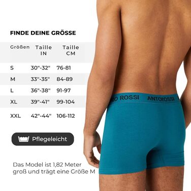 Боксери чоловічі Antonio Rossi 12 шт. в упаковці - чоловічі боксери-хіпстери, еластичний пояс, чорний, сірий, білий (4XL, чорний, синій, сірий, зелений)