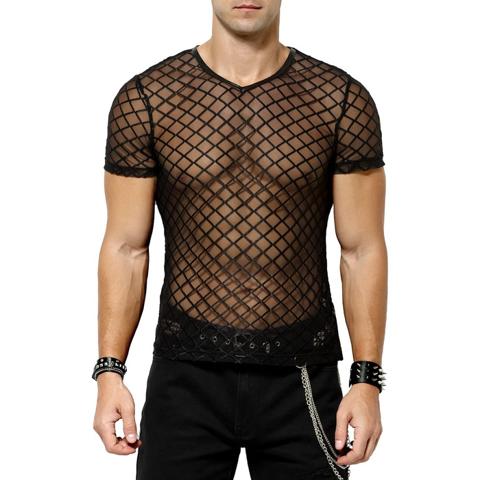 Футболка з короткими рукавами Casey Kevin Herren, сітка, мережа, чорний XL