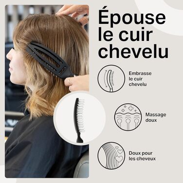 Щітка для волосся Olivia Garden Fingerbrush Care Iconic з нейлоновими щетинками для розплутування та стайлінгу, чорна, Small