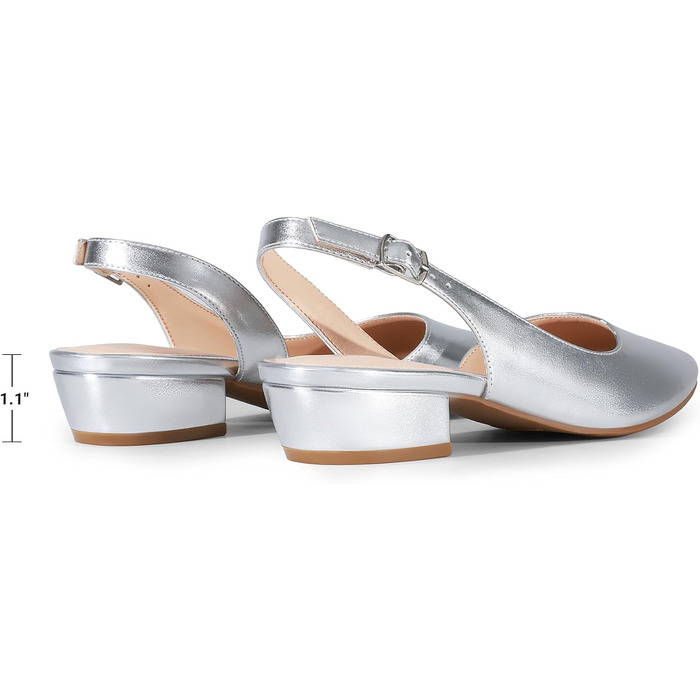 Жіночі сріблясті туфлі-балетки Dream Pairs з відкритим задником (Slingback), розмір 40 EU