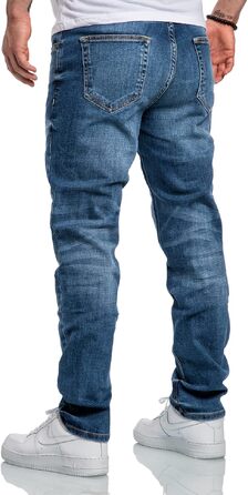 Чоловічі джинси REPUBLIX Regular Straight Fit з ефектом Destroyed, світло-блакитні, модель R7998