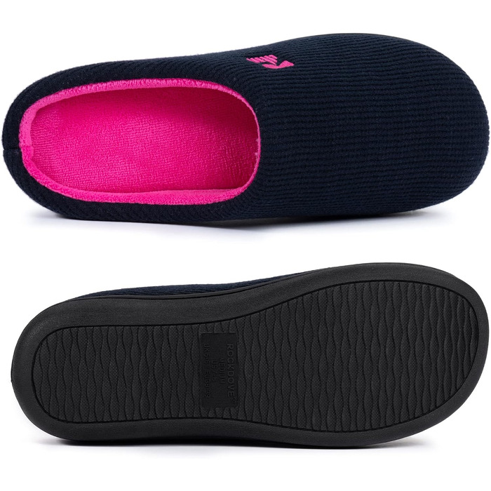 Жіночі домашні капці RockDove з ефектом пам'яті (Memory Foam), двоколірні, темно-синій та фуксія, розмір 38/39 EU
