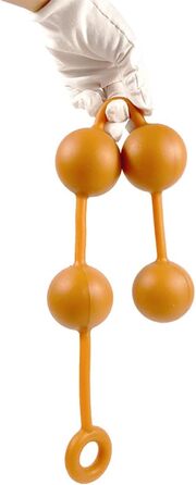 Анальні кулі Guspiun з ланцюгом (4 шт., Ø 60 мм), силікон. Іграшки для анал-сексу, для чоловіків та жінок (золотий)