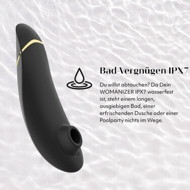 Womanizer Premium - вібратор для клітора з ефектом пульсації | Інтимна іграшка для жінок | Чорний, золотий