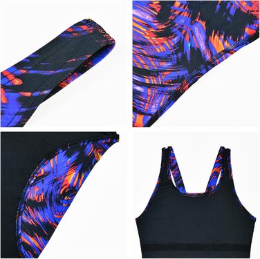 Жіночий спортивний купальник Veranobreeze Racerback чорний, розмір 42, колір Flame Purple