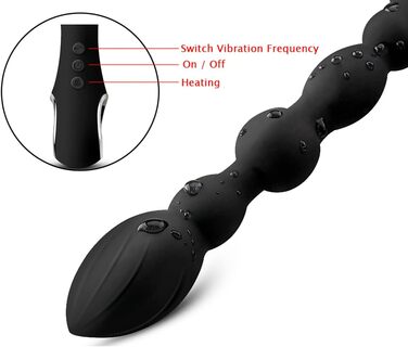 Вібратор для анусу JFRong з 7 режимами вібрації та підігрівом - анальні кульки, стимулятор G-точки, для чоловіків, жінок, пар