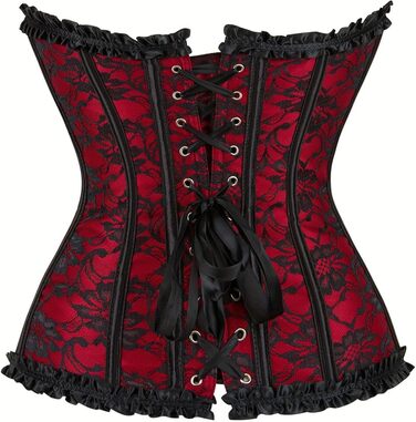 Корсет для жінок KUOSE з квітковим принтом, великі розміри 6XL, червоний