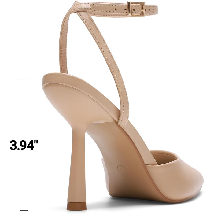 Жіночі туфлі-човники Dream Pairs на високих підборах із мереживом, бежевий колір (PU шкіра), розмір 43 EU